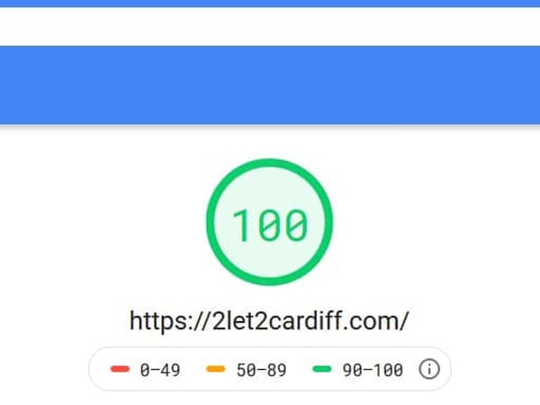 2Let2 Cardiff PageSpeed performance 2Let2 Cardiff PageSpeed comparison screenshot